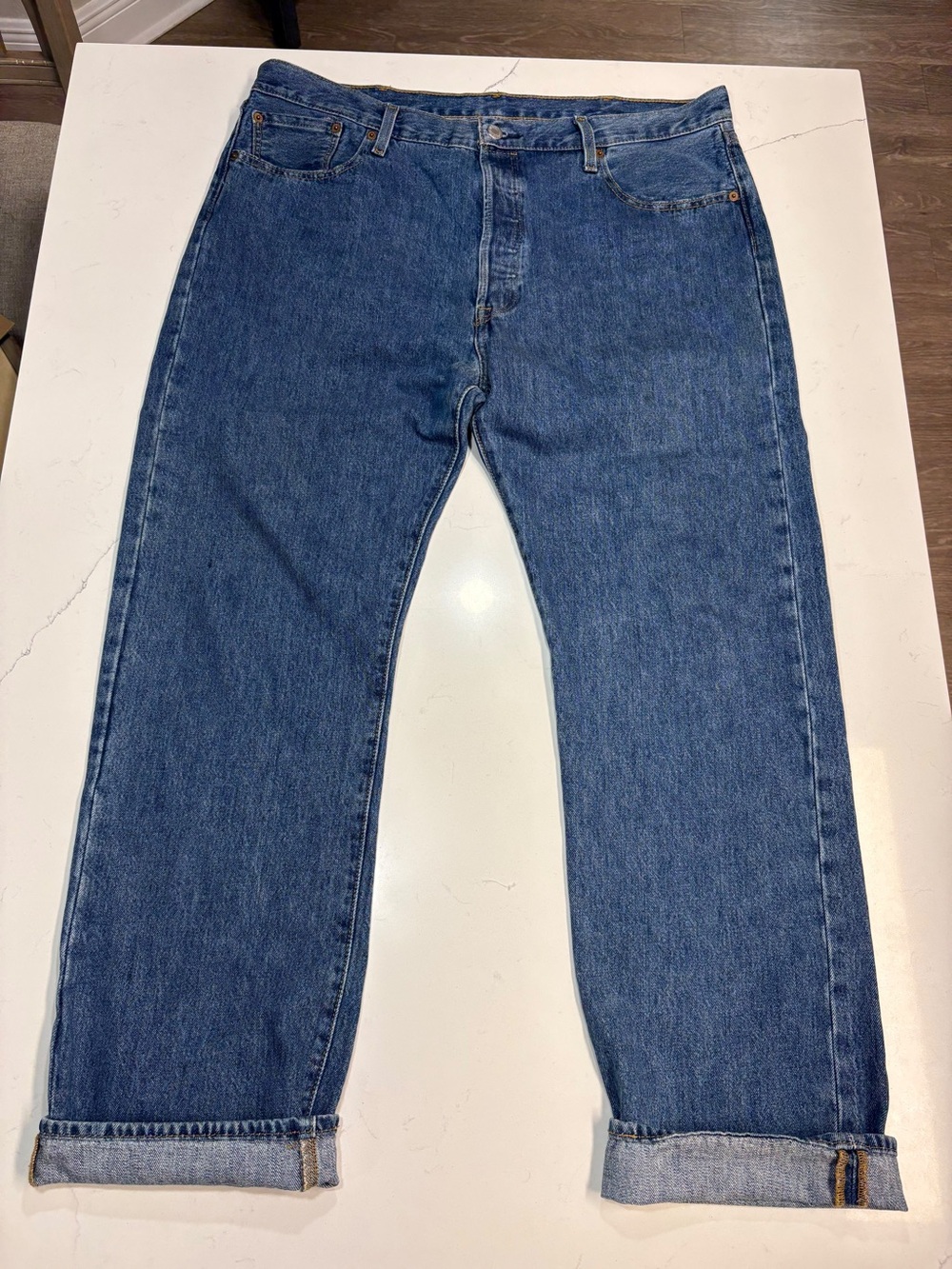 Levi's 501 Original Fit Button Fly Jeans Medium Wash Blue Men's Size 40x32